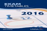 Unisa Provisional Examination Timetable 2016