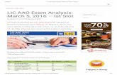 LIC AAO Exam Analysis_ March 5, 2016 – Ist Slot
