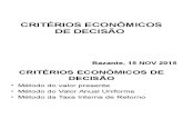 Critérios Econômicos de Decisão 16 11 2015