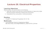 MSE 3300-Lecture Note 20-Chapter 18 Electrical Properties