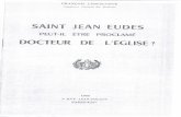 Saint Jean Eudes peut-il être proclamé Docteur de l'Église