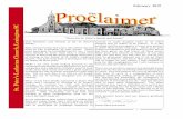 February 2015 Proclaimer Newsletter