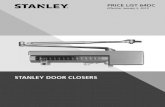 Stanley Door Closer Price Book- 2015