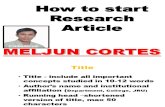 MELJUN CORTES How to Start Your Research Article