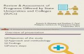 Review & Assessment of Programs Offered by State Universities and Colleges (SUCs)
