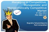 Managing in Competitive, Monopolistic and Monopolistically Competitive Market