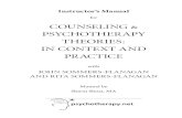 Instructor’s Manual for COUNSELING &  PSYCHOTHERAPY  THEORIES: IN CONTEXT AND  PRACTICE