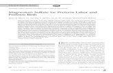 Magnesium Sulfate for Preterm Labor and Preterm Birth