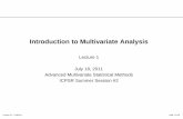 Multivariate Analysis Intro