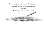 Correspondence Between Maulana Maudoodi and Maryam Jameelah
