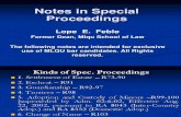 Notes in Special Proceedings