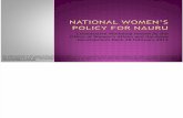 National Women’s Policy For Nauru