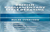 British Parliamentary Style Debating - OVERVIEW (1)