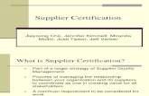 Supplier Certification Presentation