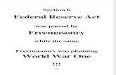 Les francs-maçons , La réserve fédérale et la 1ère guerre mondiale