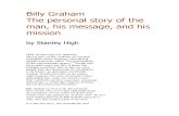 Billy Graham the Personal Story of the Man, His Message, And His Mission by Stanley High