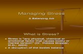 Managing Stress a Balancing Act