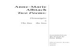 Anne-Marie Albiach: Two Poems