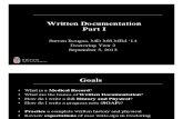 Written Documentation Skills I Fall 2013- Doctoring III