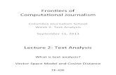 Computational Journalism at Columbia, Fall 2013: Lecture 2, Text Analysis