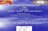Post Exit Interview