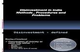 Disinvestments in Indai Processs & Methods