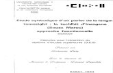 Etude syntaxique du parler tachlhit d'Inezgane - Mémoire de Lahoucine Bary 1983