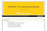 CDVR Troubleshooting