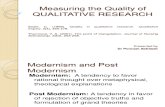 Measuring Quality in Qualitative Research