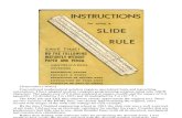 Instructions for the use of a Slide Rule