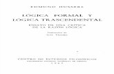 Husserl Edmund - Logica Formal y Logica Trascendental