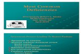 Most Common Deficiencies