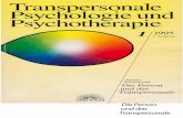 Transpersonale Psychologie Und Psychotherapie - 1995 Vol.1 - Die Person Und Das Transpersonale