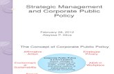 Strategic Management and Corporate Public Policy