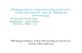 Magneto Hydrodynamic Generator and Wave energy