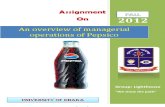 An overview of managerial operations of PEPSI-CO