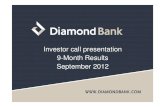 Diamond Bank - IR Presentation (Q3 2012 Results) 161012