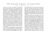 The Lincoln Legacy, A Long View
