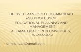 Management Information System Dr M H Shah, AIOU Islamabad