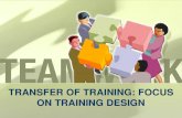 Transfer of Training Focus on Training Design