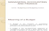 Manageral Accounting and Finance