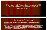Personal Accident and All Sickness Insurance – Policy