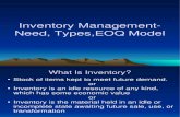 Inventory Need, Types,EOQ Model