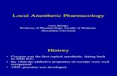 Local Anesthetic Pharmacology Lec