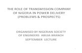 The Role of Transmission Company of Nigerian
