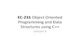 EC-231 Object Oriented Programming and Data Structures Using