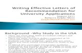 Writing Effective Letters of Recommendation