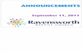 Ravensworth Coming Events 9/11/11