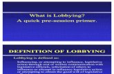 Lobbying Pre Session Primer