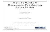How Write a Response Producing Sales Letter